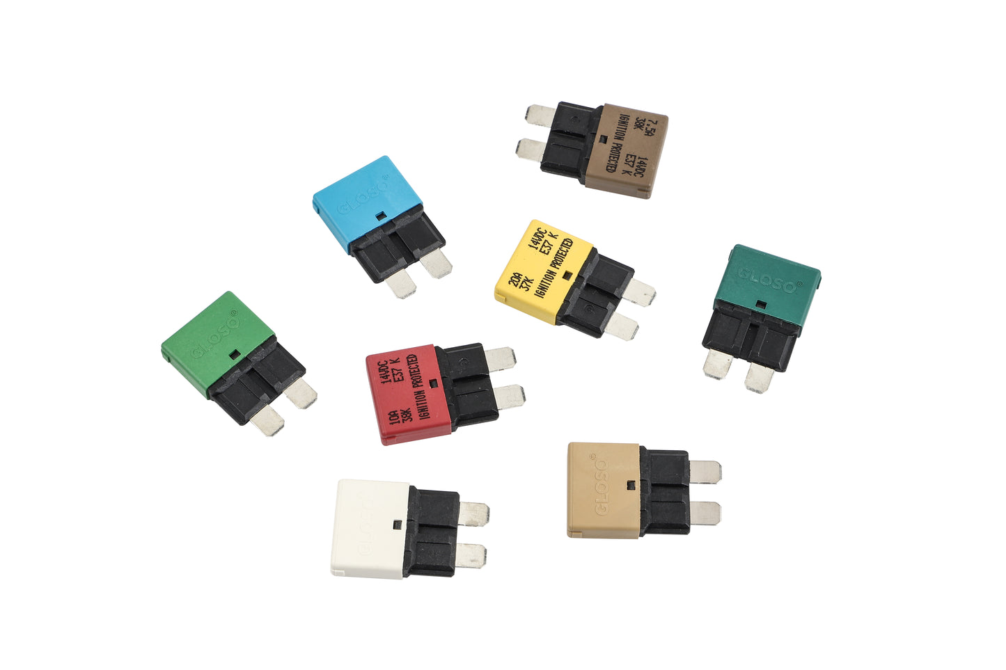 GLOSO E37 Auto (T1) Reset Low Profile ATC/ATO Circuit Breaker (3A-30A)