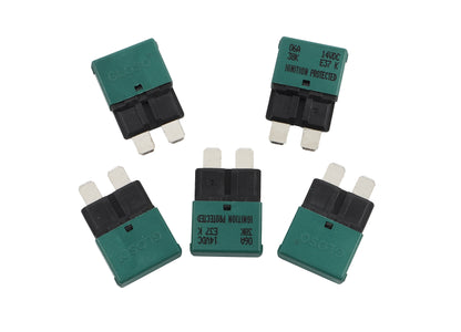 GLOSO E37 Auto (T1) Reset Low Profile ATC/ATO Circuit Breakers Fuse 5 Pack (3A-30A)