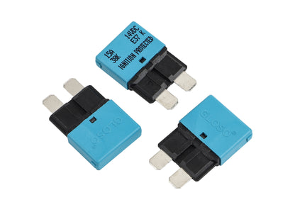 GLOSO E37 Auto (T1) Reset Low Profile ATC/ATO Circuit Breakers Fuse 3 Pack (3A-30A)