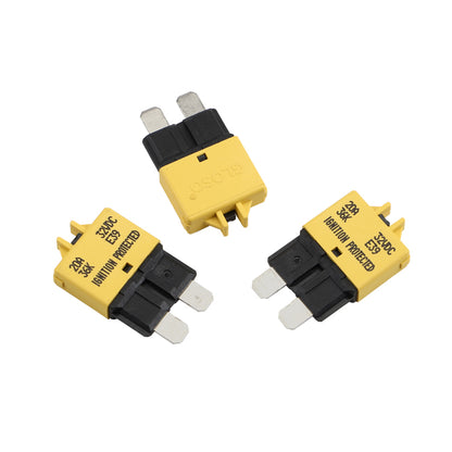 GLOSO E39 Manual (T3) Reset Circuit Breaker Fuse Low Profile ATC/ATO 3 Pack (3A-30A)