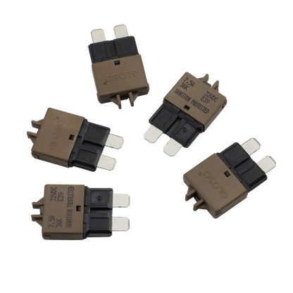 GLOSO E39 Manual (T3) Reset Low Profile ATC/ATO Circuit Breakers Fuse 5 Pack (3A-30A)