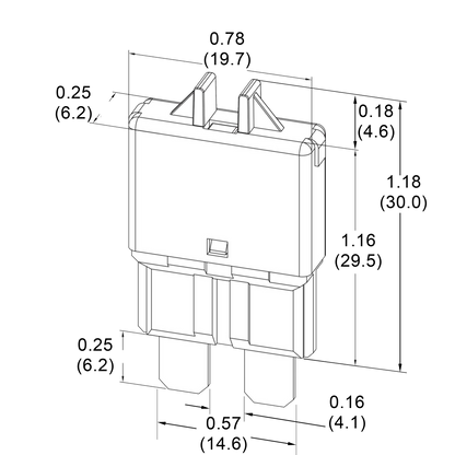 GLOSO E39 Manual (T3) Reset Low Profile ATC/ATO Circuit Breakers Fuse 5 Pack (3A-30A)