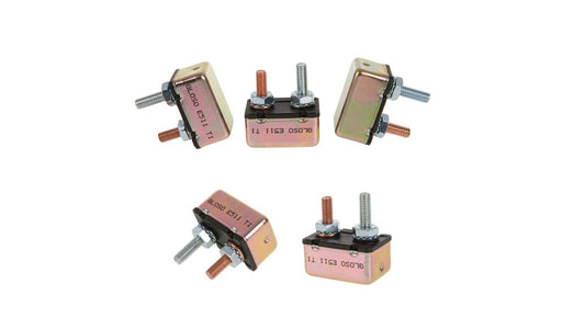 GLOSO E511 Auto (T1) Reset Stud Type Circuit Breakers, No Bracket 5 Pack (5A-50A)
