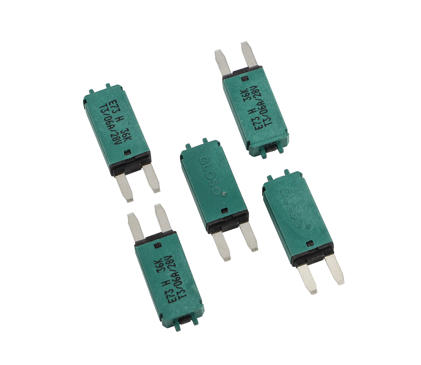 GLOSO E73 Mini ATM Circuit Breakers Manual Reset (T3) - 5 Pack (5A-30A)