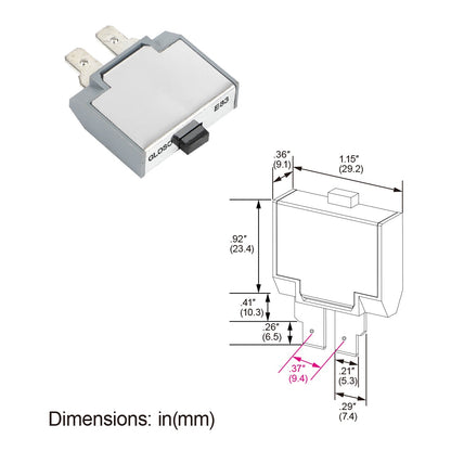 GLOSO E83 Long ATC/ATO Terminal (with dimple) Circuit Breakers, T3 Manual Reset (10A-60A)