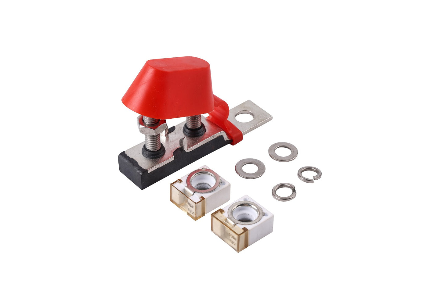 GLOSO Terminal Fuse Block TFB2CS, Double Studs (M8), Mounting Hole (1/2")